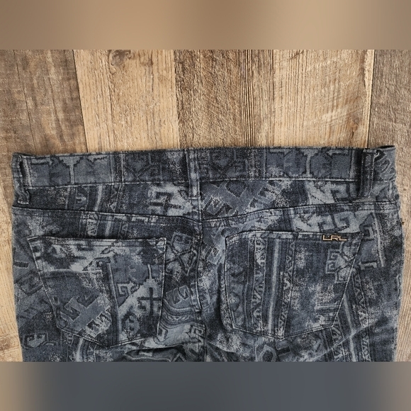 Ralph Lauren LRL Western Jeans Boho Tribal Southwestern Aztec Print Sz 12 - Y2K - Picture 3 of 7